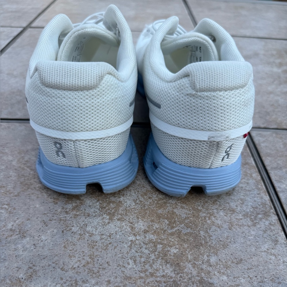 On Running White and Light Blue Athletic Shoes - Picture 7 of 14